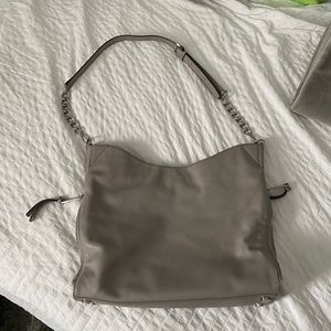 Michael Kors gray leather bag